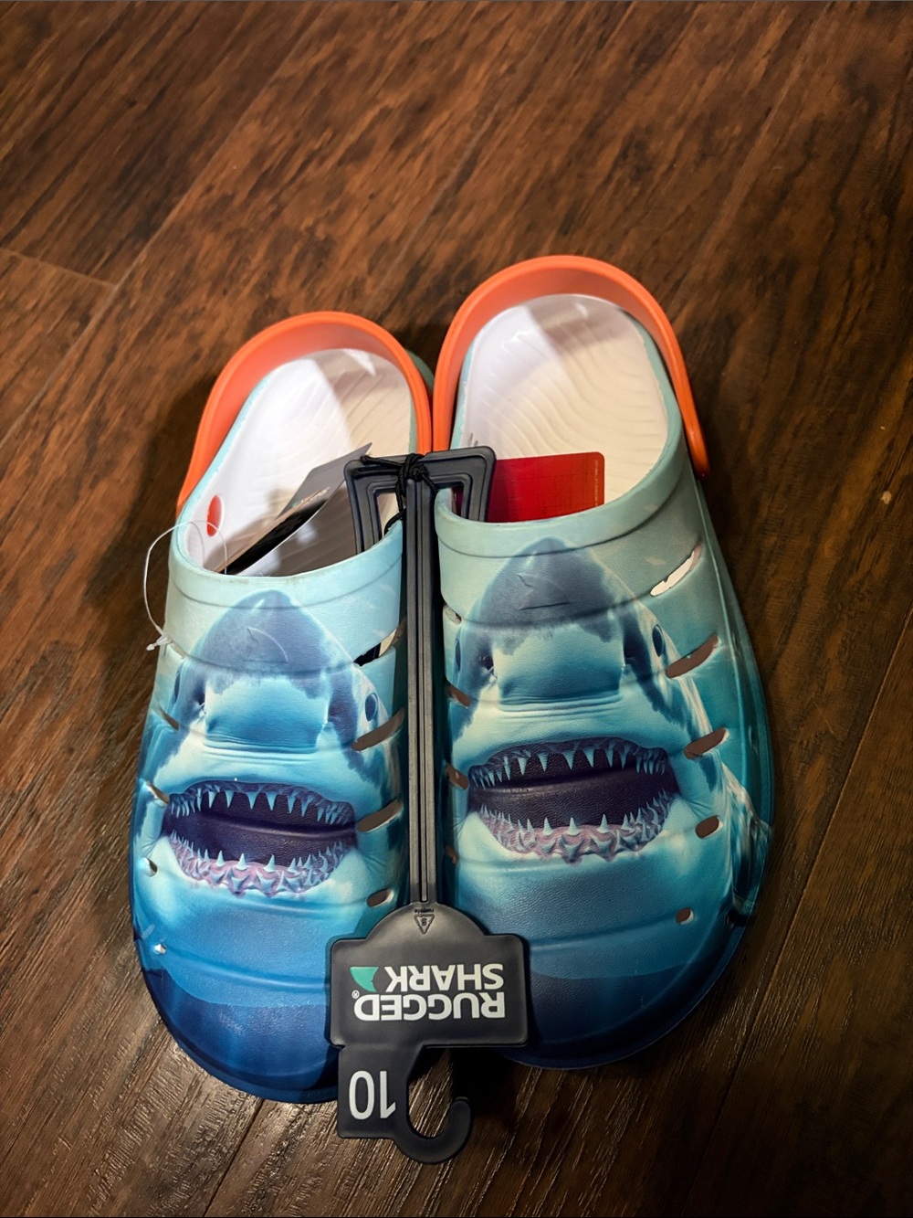 Men’s Shark Graphic Clogs - Blue/Orange